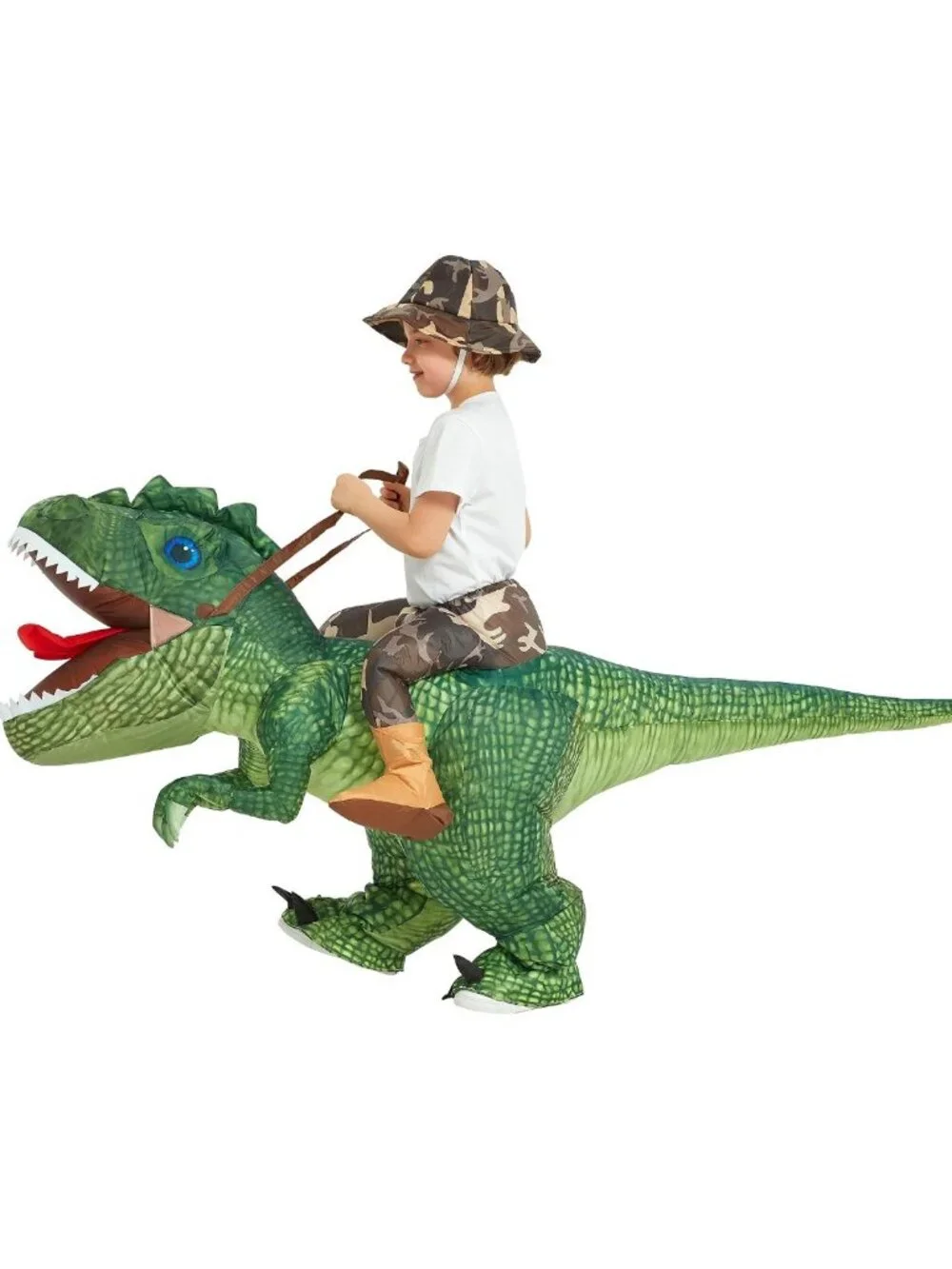 Kids Inflatable Dinosaur Costume, Blow Up T-Rex Suit for Halloween Fun